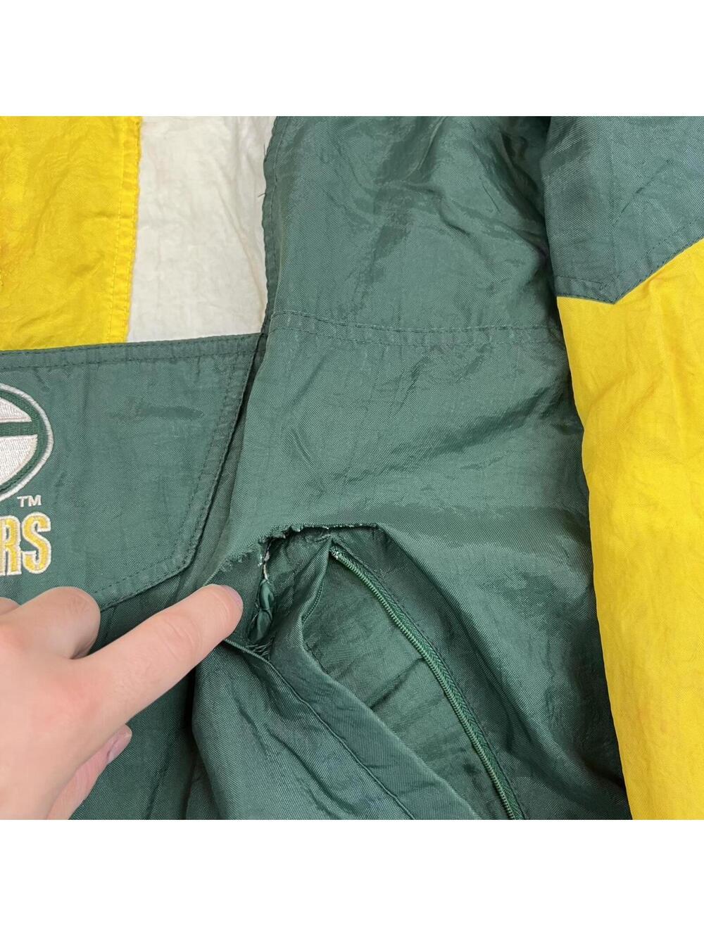 vintage green bay packers starter quarter zip puffer jacket size large - Picture 2 of 7